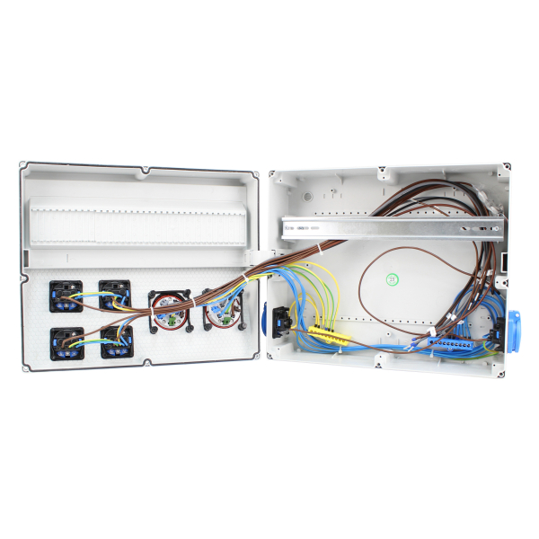 Stromverteiler (1x CEE 5pol 16A + 1x CEE 5pol 32A + 6x Schutzkontakt 230V/16A)